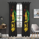 Grunge Rasta Lion Print Curtain