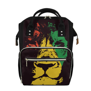 Grunge Rasta Lion Print Diaper Bag