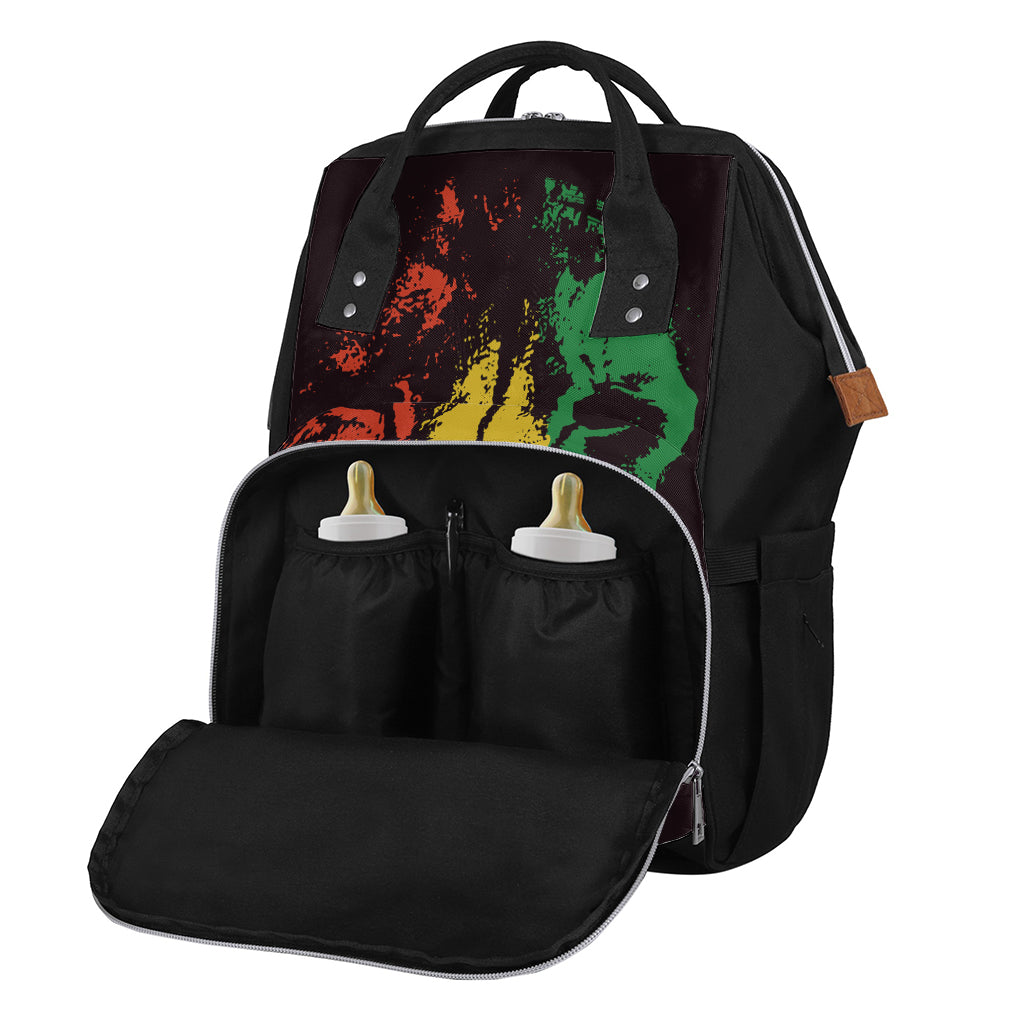 Grunge Rasta Lion Print Diaper Bag