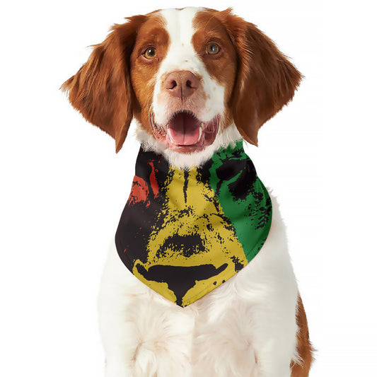 Grunge Rasta Lion Print Dog Bandana