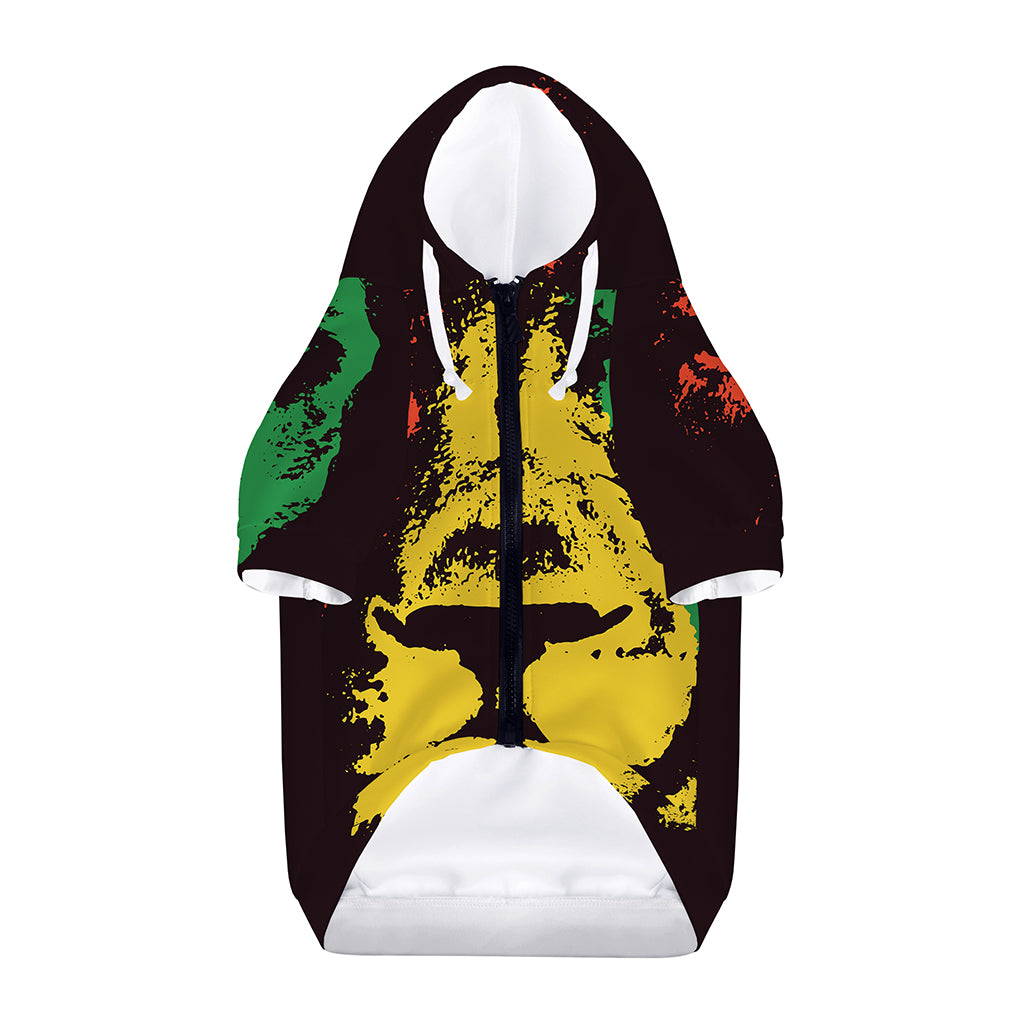 Grunge Rasta Lion Print Dog Zip Up Hoodie