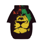Grunge Rasta Lion Print Dog Zip Up Hoodie
