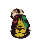 Grunge Rasta Lion Print Dog Zip Up Jacket
