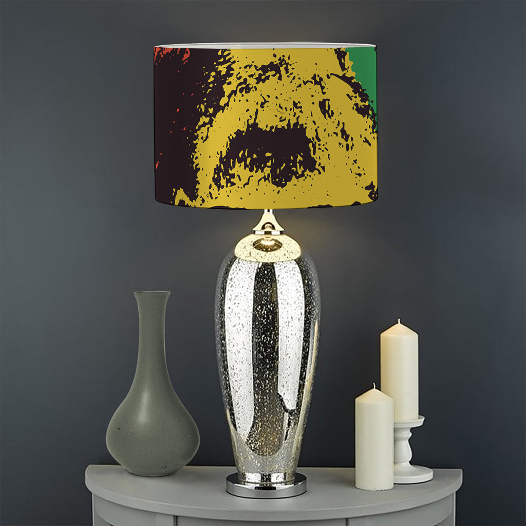 Grunge Rasta Lion Print Drum Lamp Shade