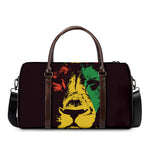 Grunge Rasta Lion Print Duffle Bag