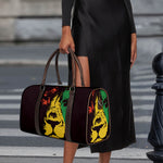 Grunge Rasta Lion Print Duffle Bag