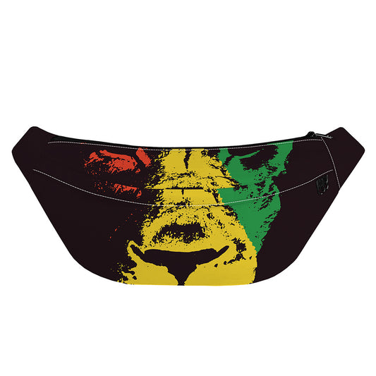 Grunge Rasta Lion Print Fanny Pack