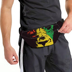 Grunge Rasta Lion Print Fanny Pack