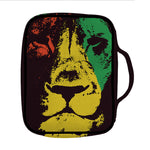 Grunge Rasta Lion Print Front Pocket Bible Bag