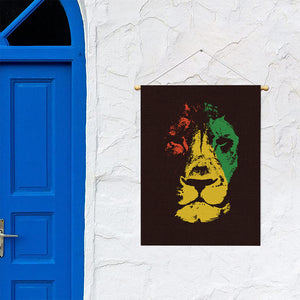 Grunge Rasta Lion Print Garden Flag