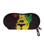 Grunge Rasta Lion Print Glasses Case