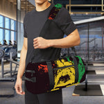 Grunge Rasta Lion Print Gym Bag