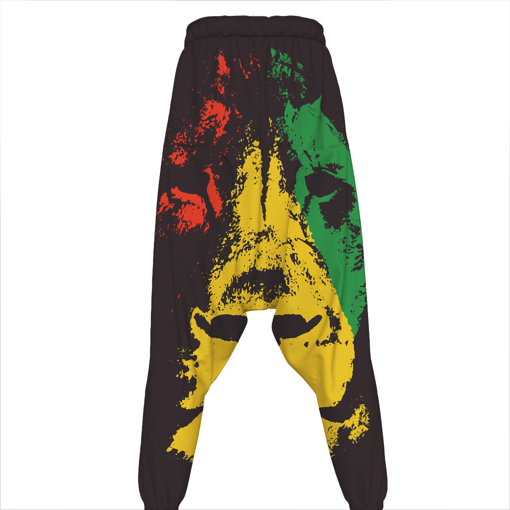 Grunge Rasta Lion Print Hammer Pants