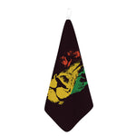 Grunge Rasta Lion Print Hand Towel