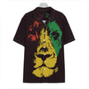 Grunge Rasta Lion Print Hawaiian Shirt