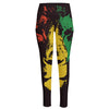 Grunge Rasta Lion Print High-Waisted Pocket Leggings