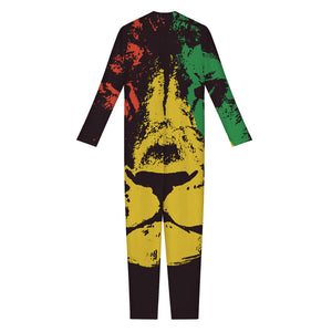 Grunge Rasta Lion Print Jumpsuit