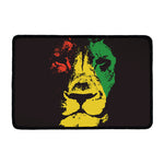 Grunge Rasta Lion Print Kitchen Mat