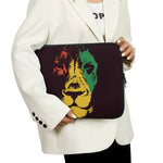 Grunge Rasta Lion Print Laptop Sleeve