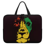 Grunge Rasta Lion Print Laptop Sleeve With Handle