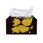 Grunge Rasta Lion Print Leather Tissue Box Cover