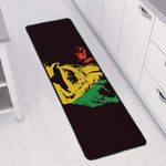 Grunge Rasta Lion Print Long Kitchen Mat
