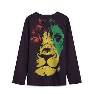 Grunge Rasta Lion Print Long Sleeve Short Coat