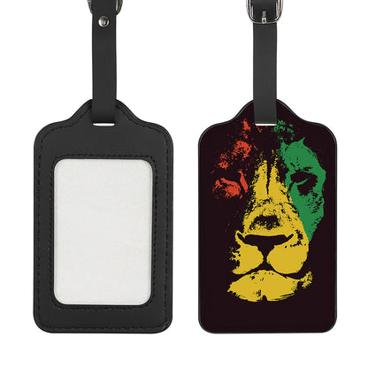Grunge Rasta Lion Print Luggage Tag