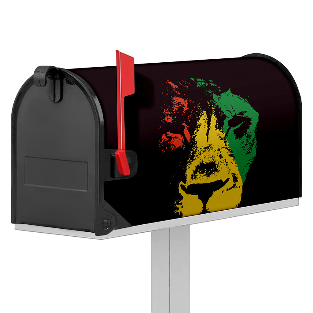 Grunge Rasta Lion Print Mailbox Cover