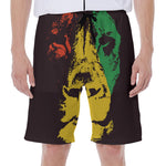 Grunge Rasta Lion Print Men's Beach Shorts