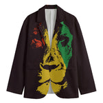 Grunge Rasta Lion Print Men's Blazer