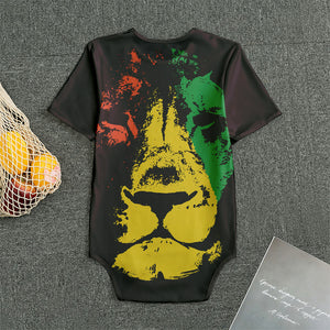 Grunge Rasta Lion Print Men's Bodysuit