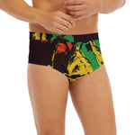 Grunge Rasta Lion Print Men's Briefs