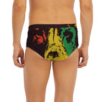 Grunge Rasta Lion Print Men's Briefs