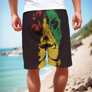 Grunge Rasta Lion Print Men's Cargo Shorts