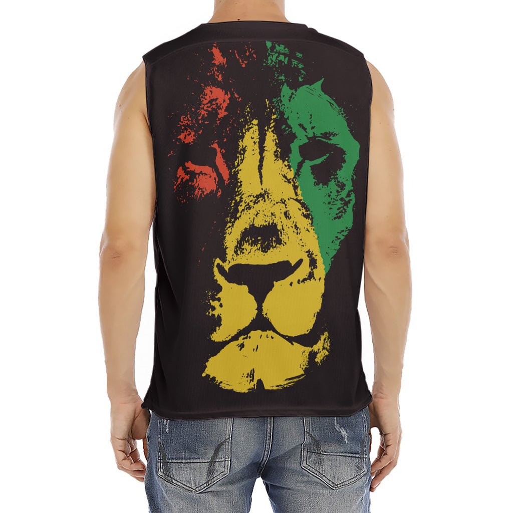 Grunge Rasta Lion Print Men's Fitness Tank Top