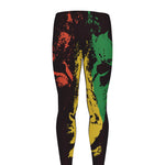 Grunge Rasta Lion Print Men's leggings