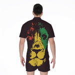 Grunge Rasta Lion Print Men's Rompers