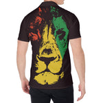 Grunge Rasta Lion Print Men's Shirt