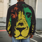 Grunge Rasta Lion Print Men's Shirt Jacket