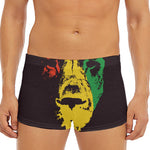 Grunge Rasta Lion Print Men's Short Boxer Briefs
