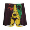 Grunge Rasta Lion Print Men's Sports Shorts