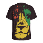 Grunge Rasta Lion Print Men's Sports T-Shirt