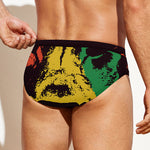 Grunge Rasta Lion Print Men's Swim Briefs
