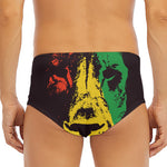 Grunge Rasta Lion Print Men's Triangle Swim Briefs
