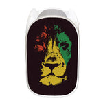 Grunge Rasta Lion Print Mesh Laundry Hamper