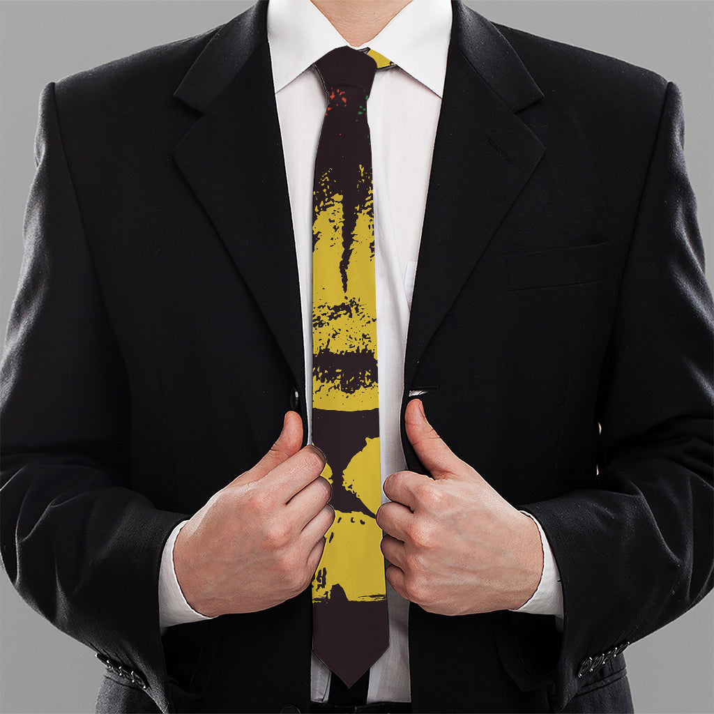 Grunge Rasta Lion Print Necktie