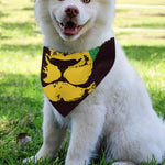 Grunge Rasta Lion Print Over The Collar Dog Bandana