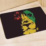 Grunge Rasta Lion Print Polyester Doormat