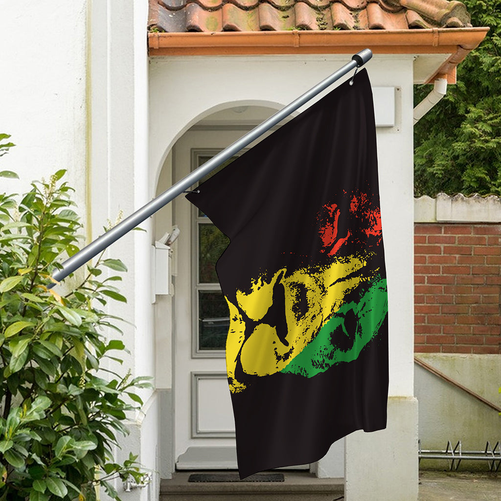 Grunge Rasta Lion Print Polyester Flag